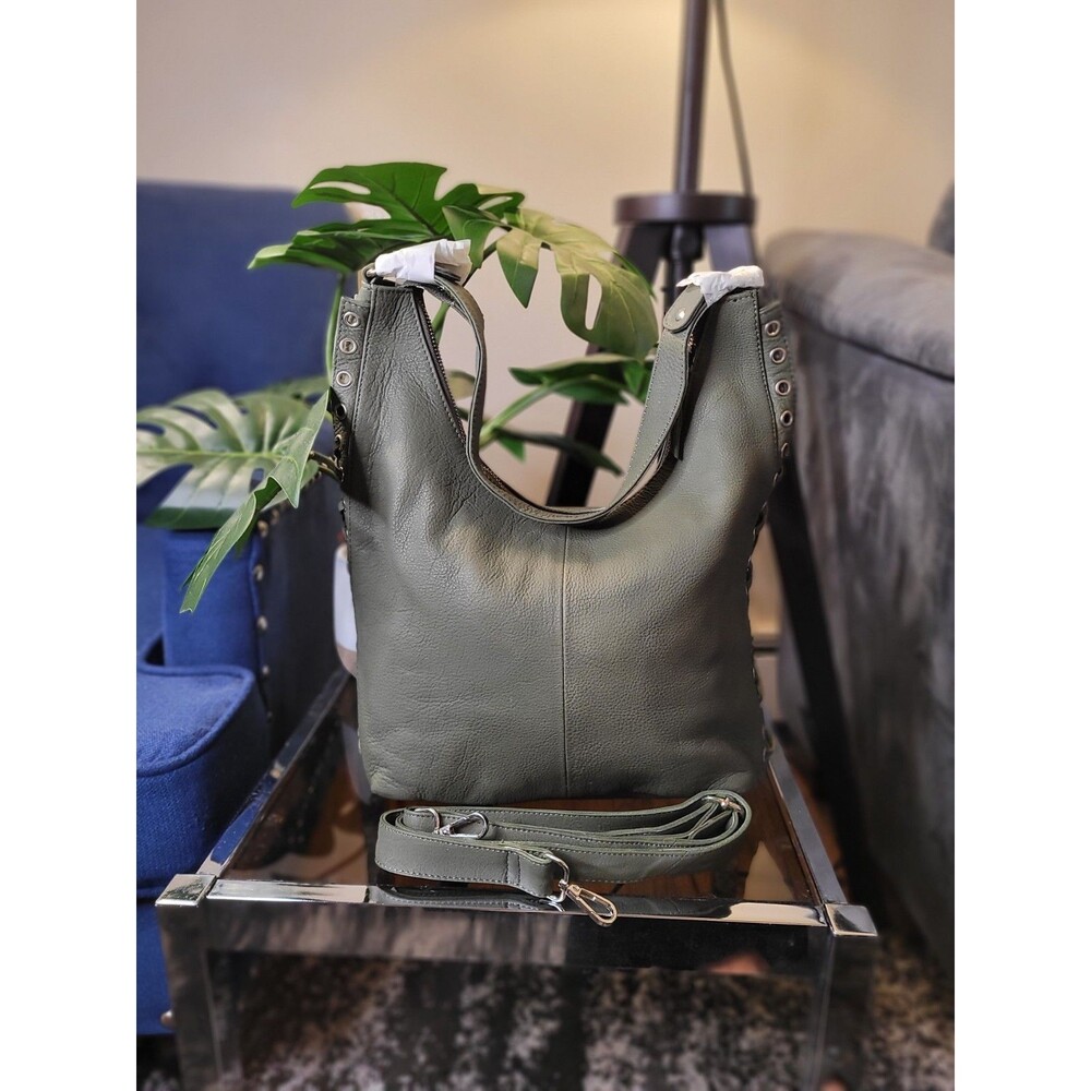 Beautiful Olive Green Boho Shoulder Bag- Slight Imperfections See Description - Picture 3 of 16